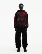 Sp5der Star Plaid Full Zip Hoodie - Black