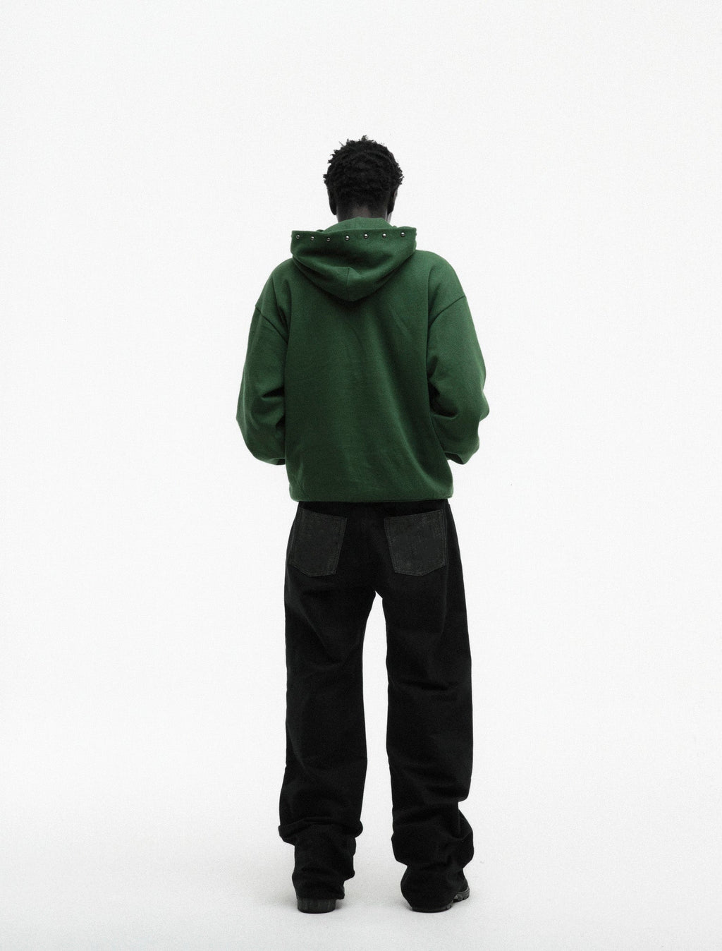 Sp5der Og Web Studded Zip Hoodie - Green