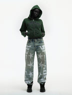 Sp5der Og Web Studded Zip Hoodie - Green