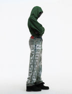 Sp5der Og Web Studded Zip Hoodie - Green