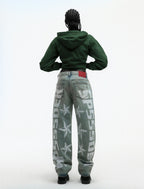 Sp5der Og Web Studded Zip Hoodie - Green