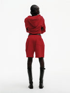 Sp5der Og Web Studded Zip Hoodie - Red