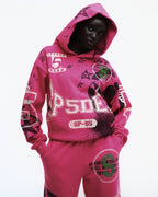 Sp5der Stencil Hoodie - Pink
