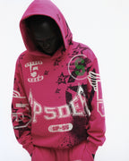 Sp5der Stencil Hoodie - Pink
