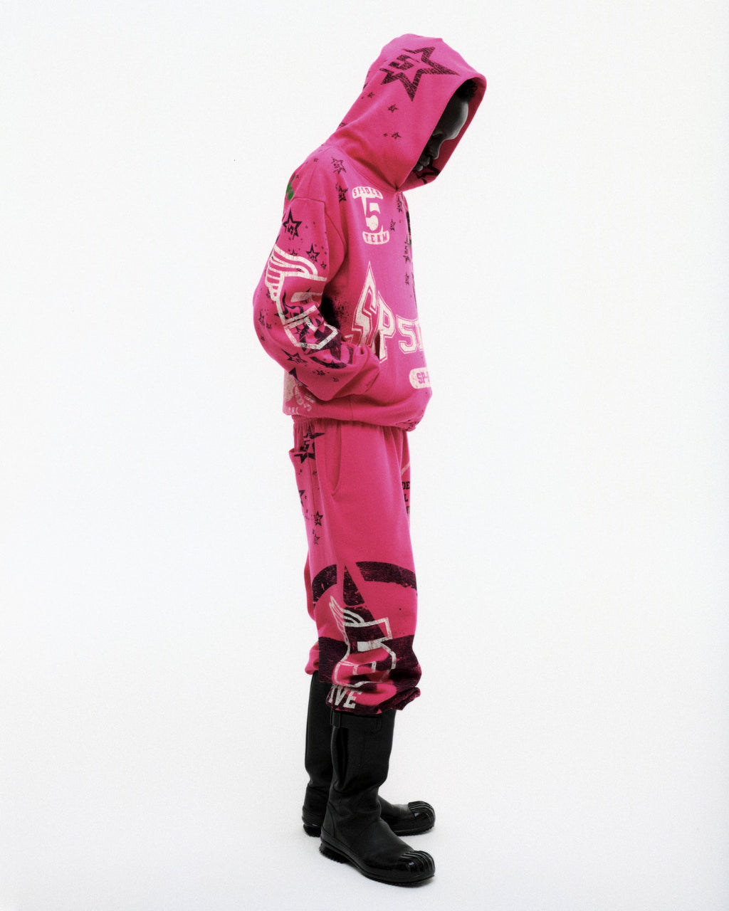 Sp5der Stencil Hoodie - Pink