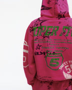 Sp5der Stencil Hoodie - Pink