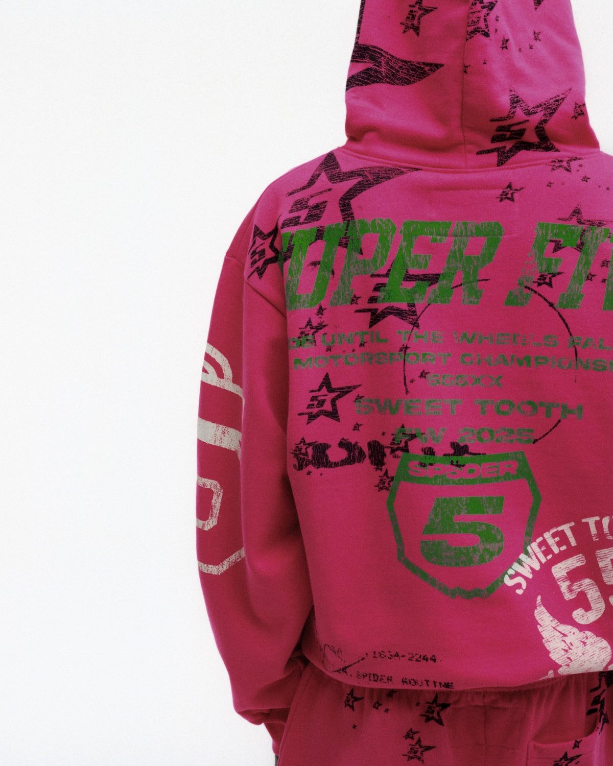 Sp5der Stencil Hoodie - Pink