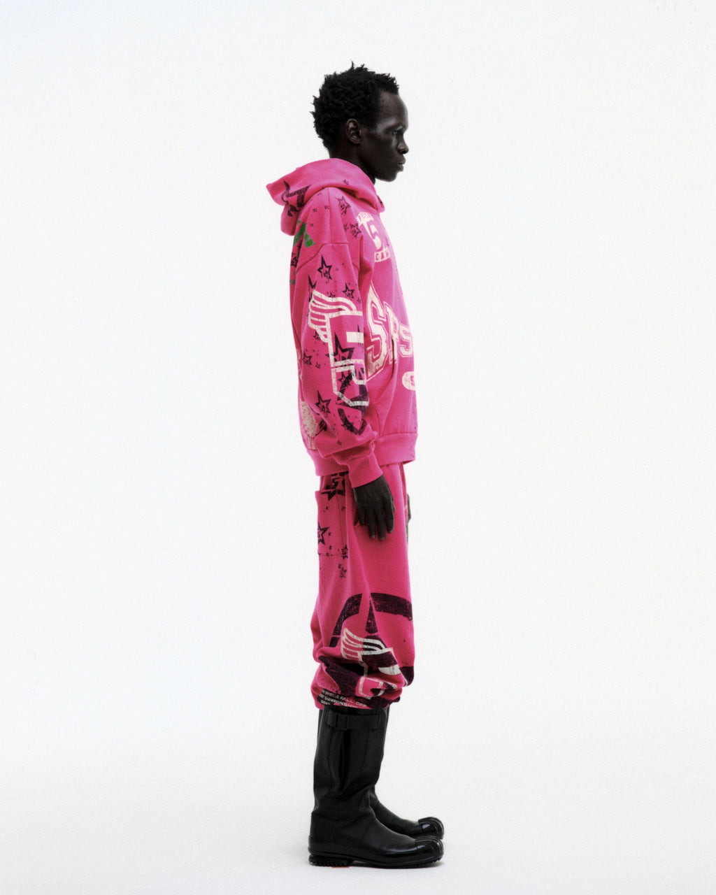 Sp5der Stencil Hoodie - Pink