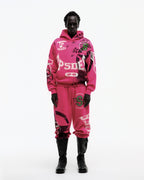 Sp5der Stencil Hoodie - Pink