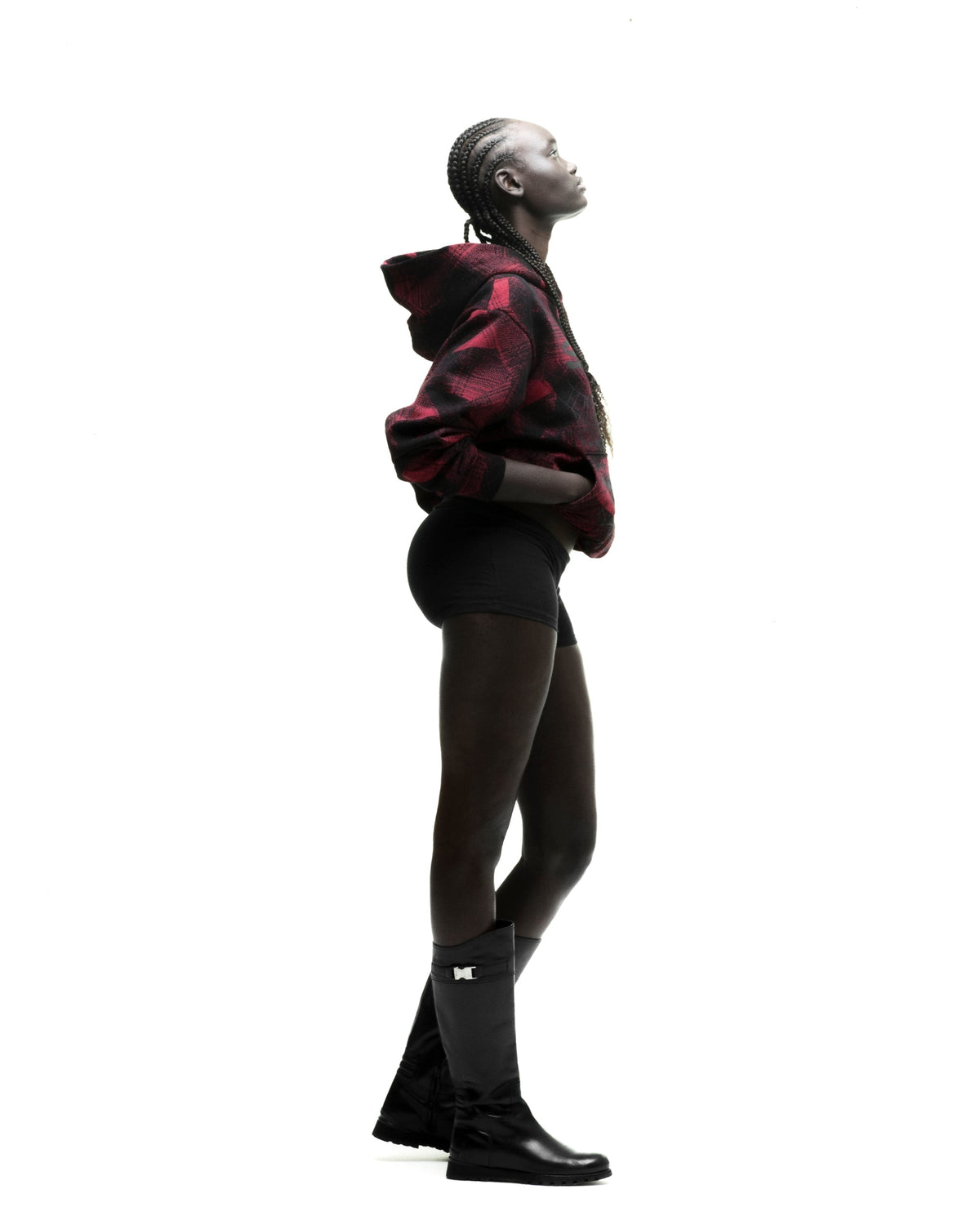 Sp5der Plaid Splatt Hoodie - Black