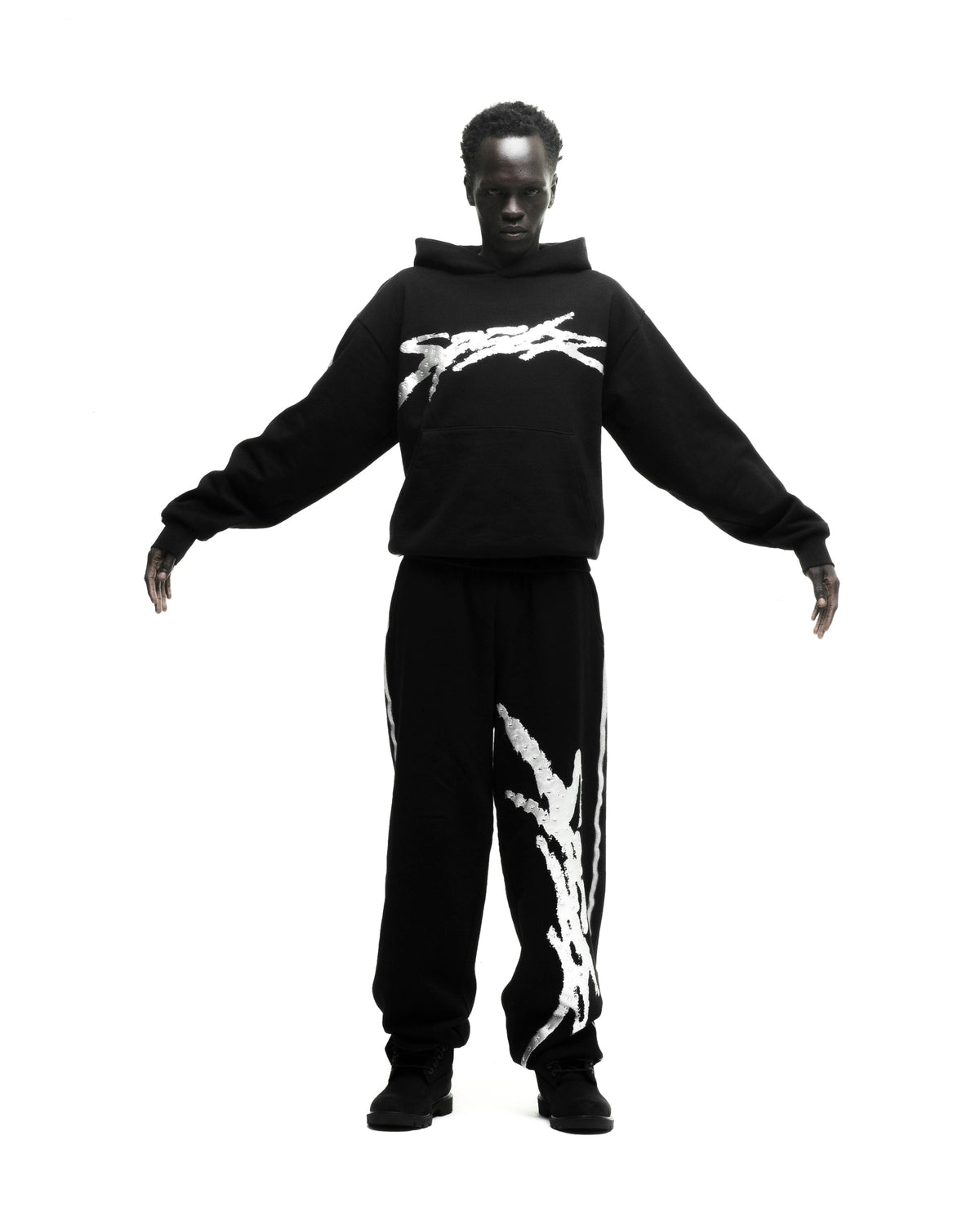 Sp5der Screaming Eagle Hoodie - Black