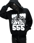 Sp5der Sp555 Zip Hoodie - Black
