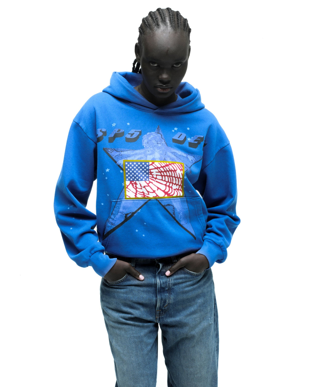 Sp5der Star Girl Hoodie - Blue