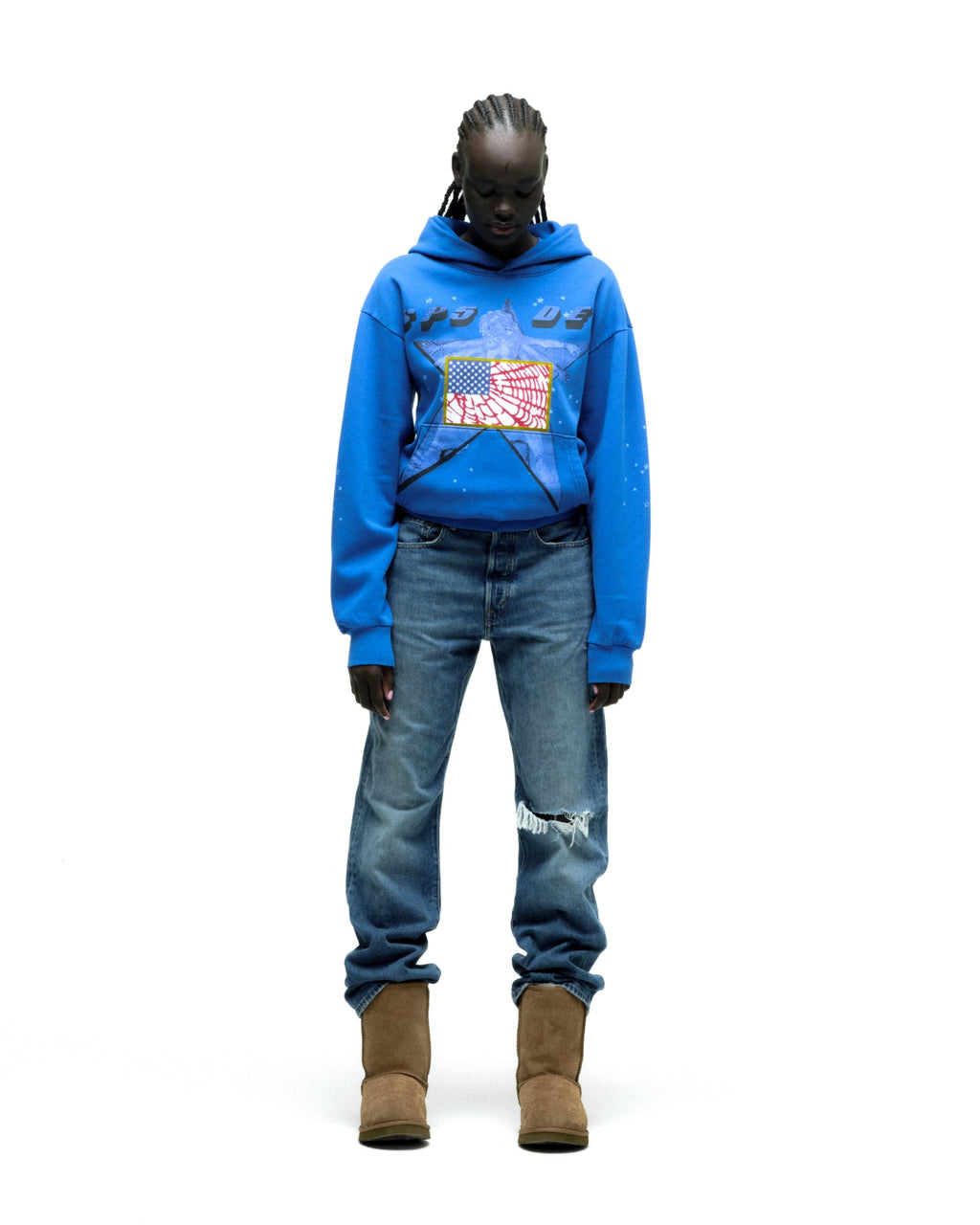Sp5der Star Girl Hoodie - Blue