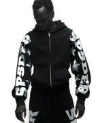 Sp5der Mx555 Zip Hoodie - Black