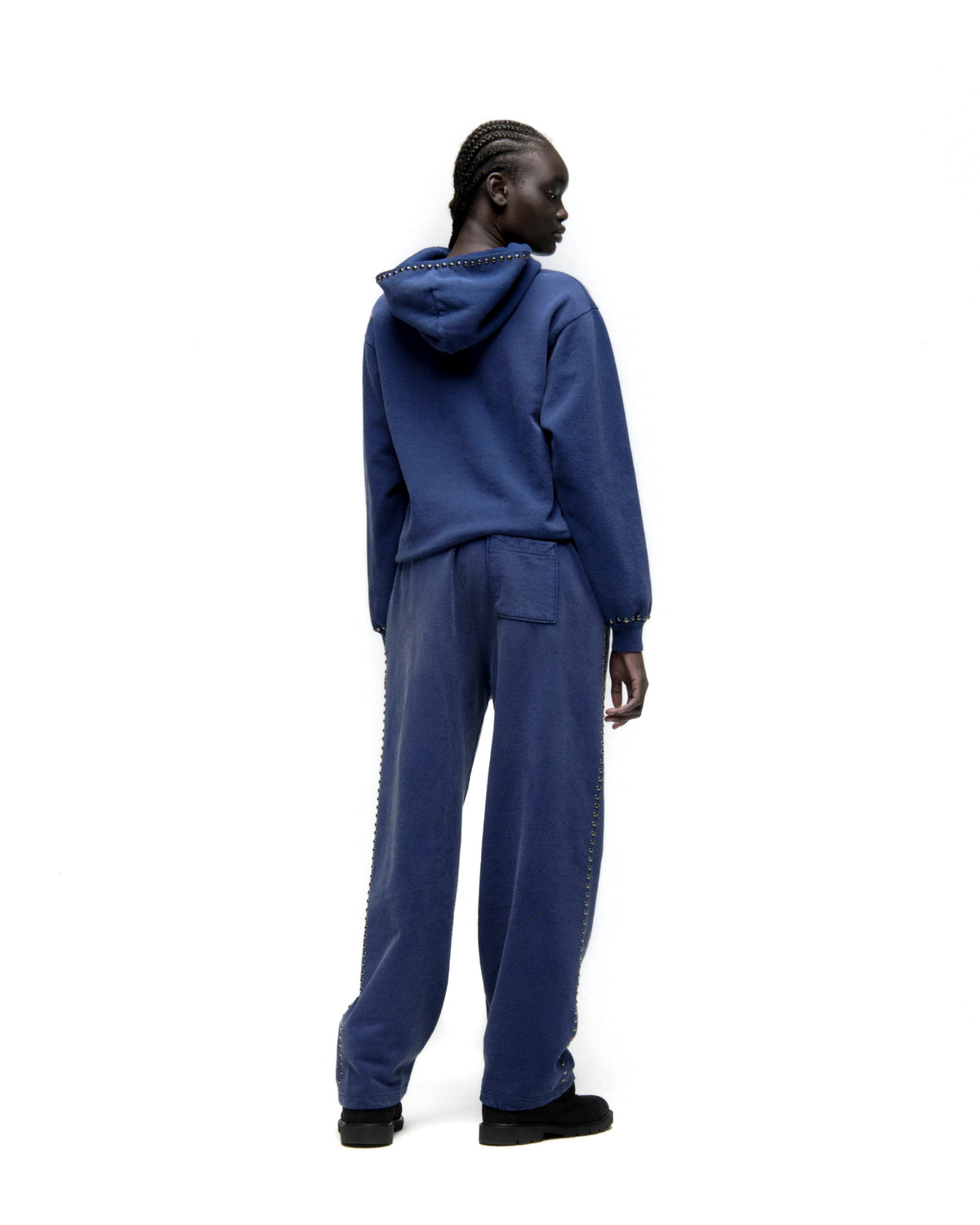 Sp5der Punk V3 Studded Hoodie - Blue