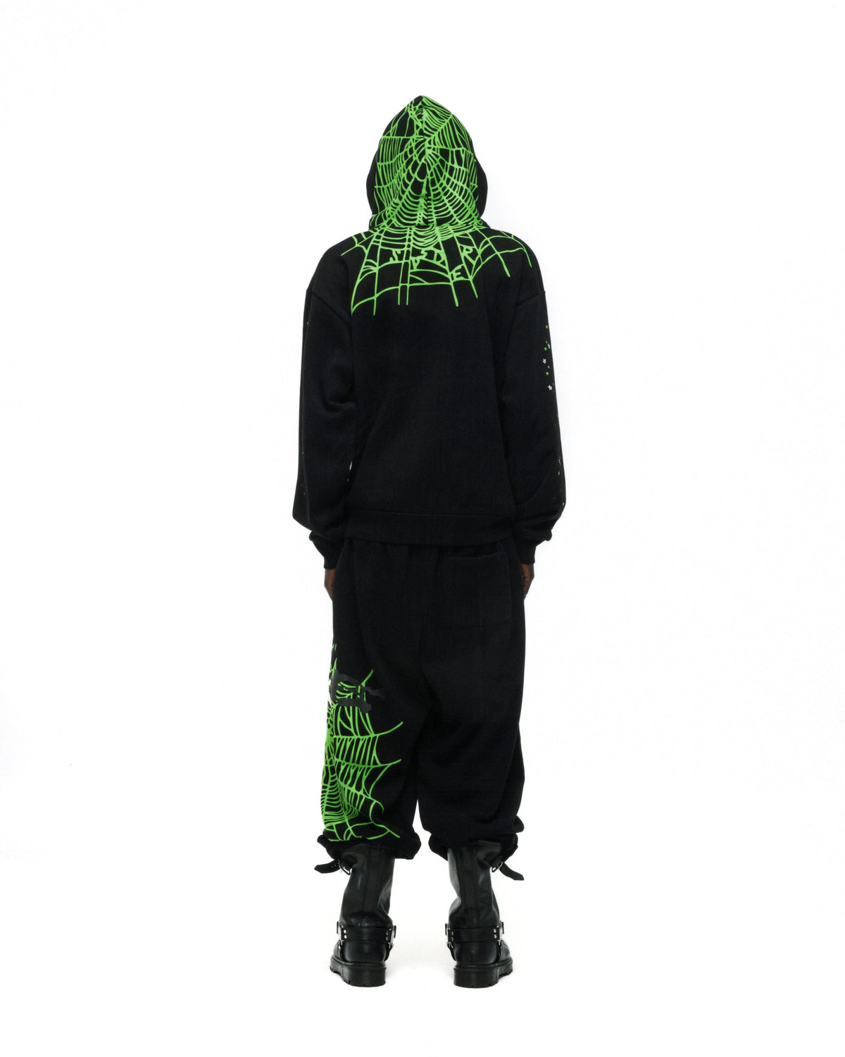 Sp5der Heavy Web Hoodie - Black