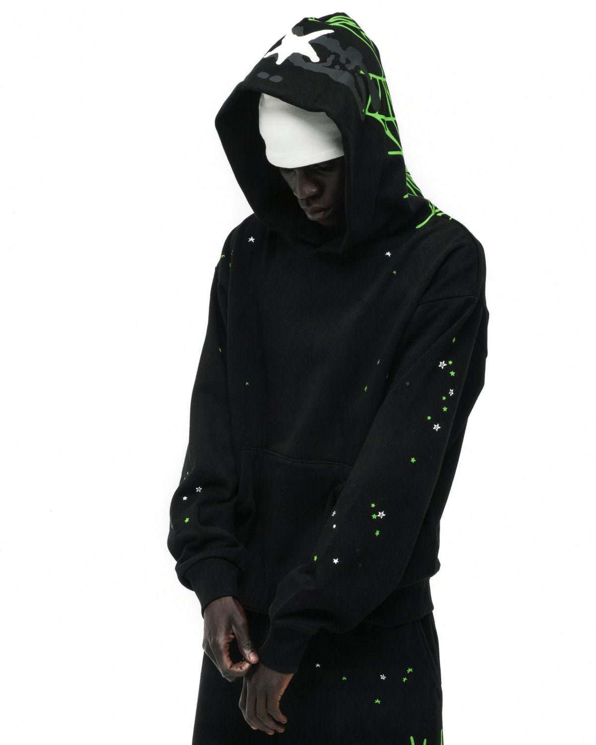 Sp5der Heavy Web Hoodie - Black