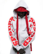 Sp5der Mx555 Zip Hoodie - Heather Grey