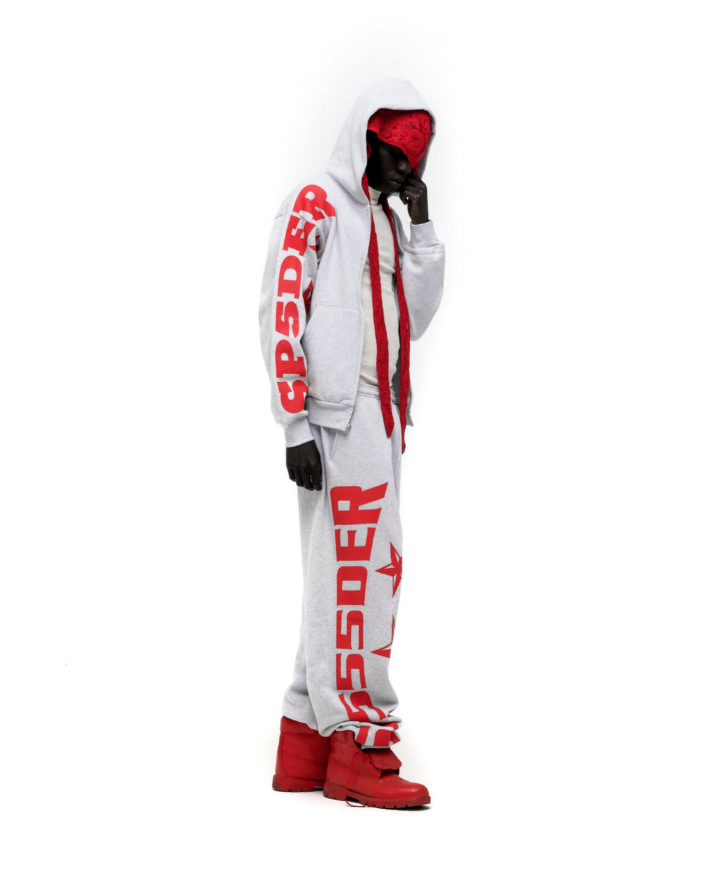 Sp5der Mx555 Zip Hoodie - Heather Grey