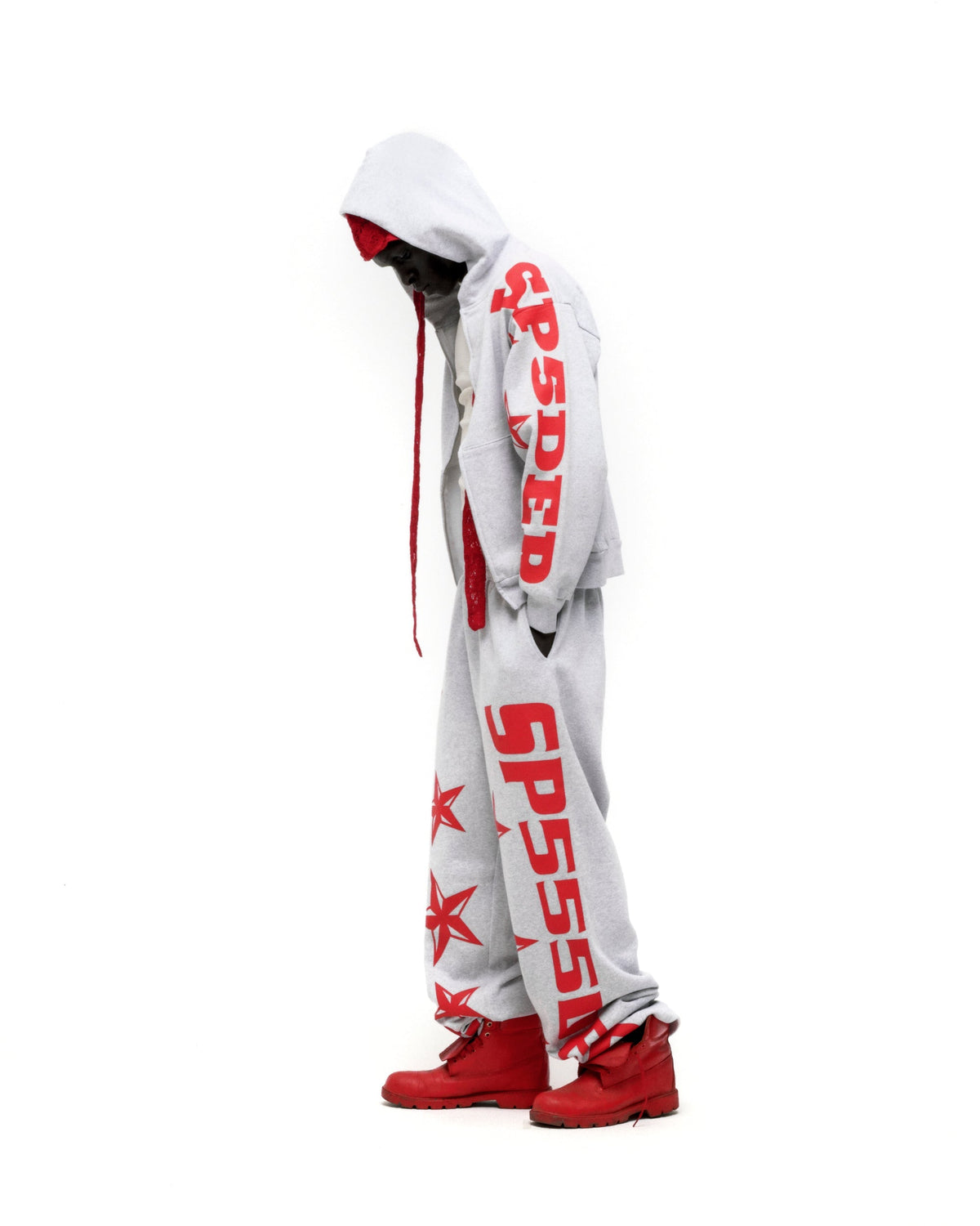 Sp5der Mx555 Zip Hoodie - Heather Grey