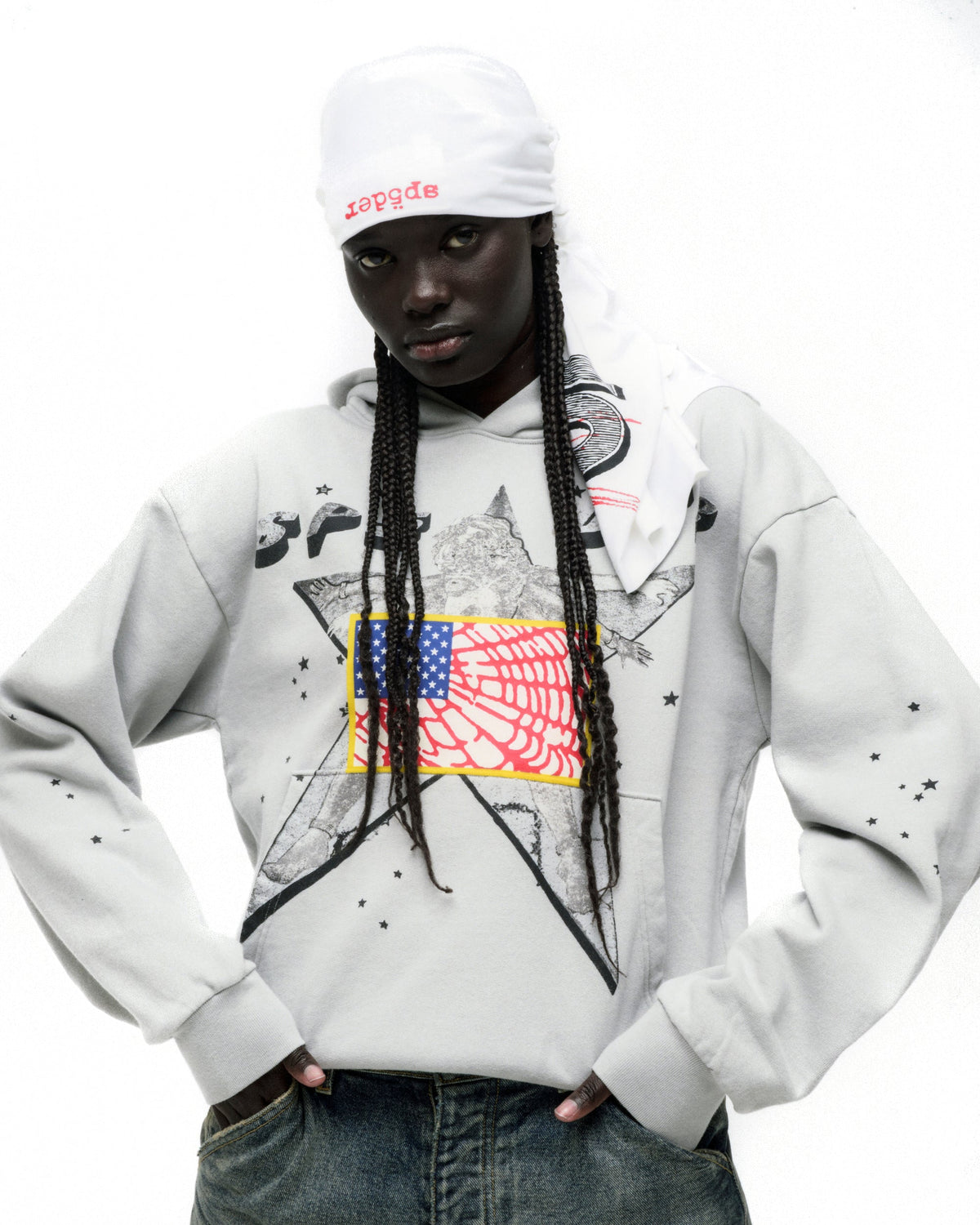 Sp5der Star Girl Hoodie - Sport Grey