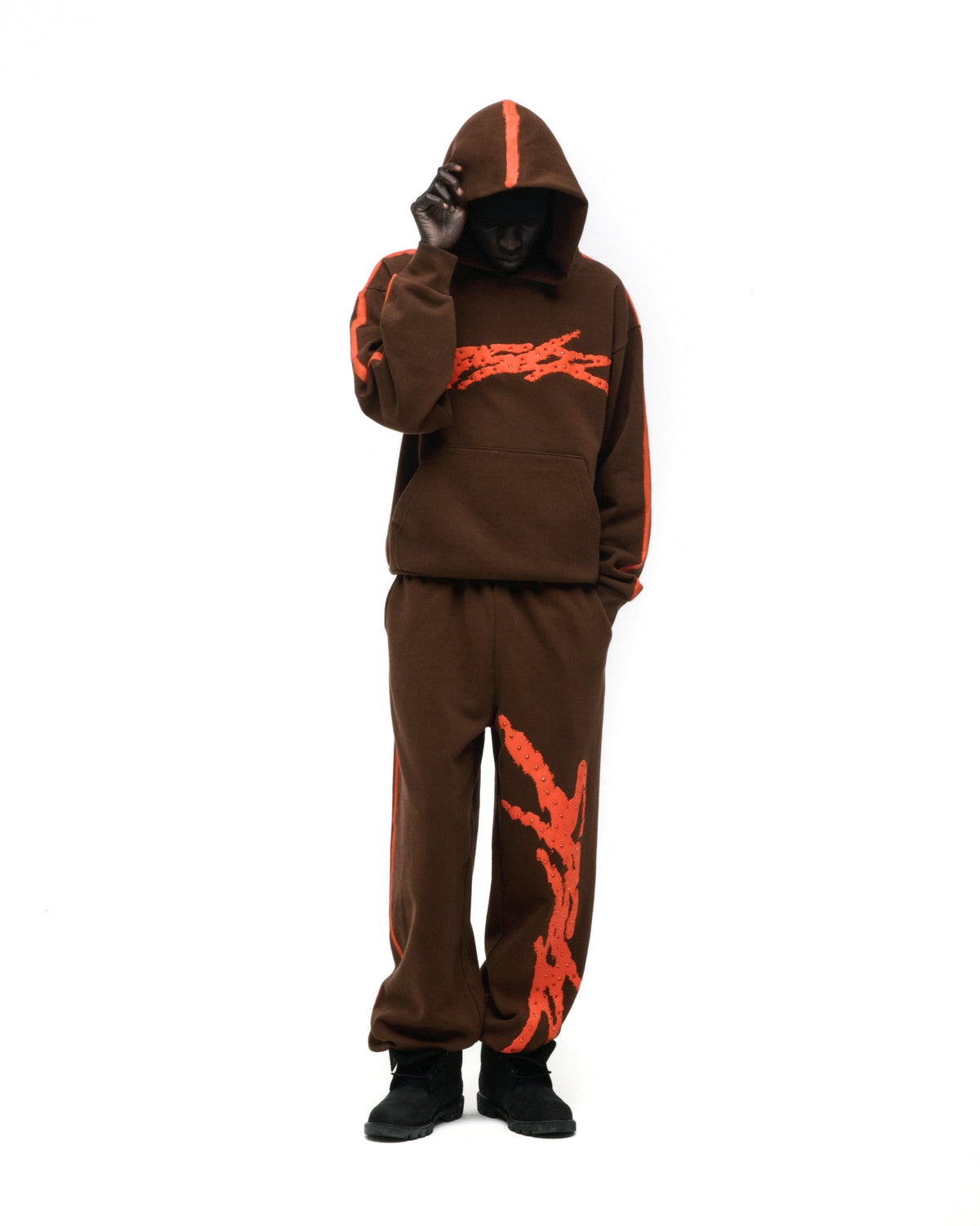Sp5der Screaming Eagle Hoodie - Brown