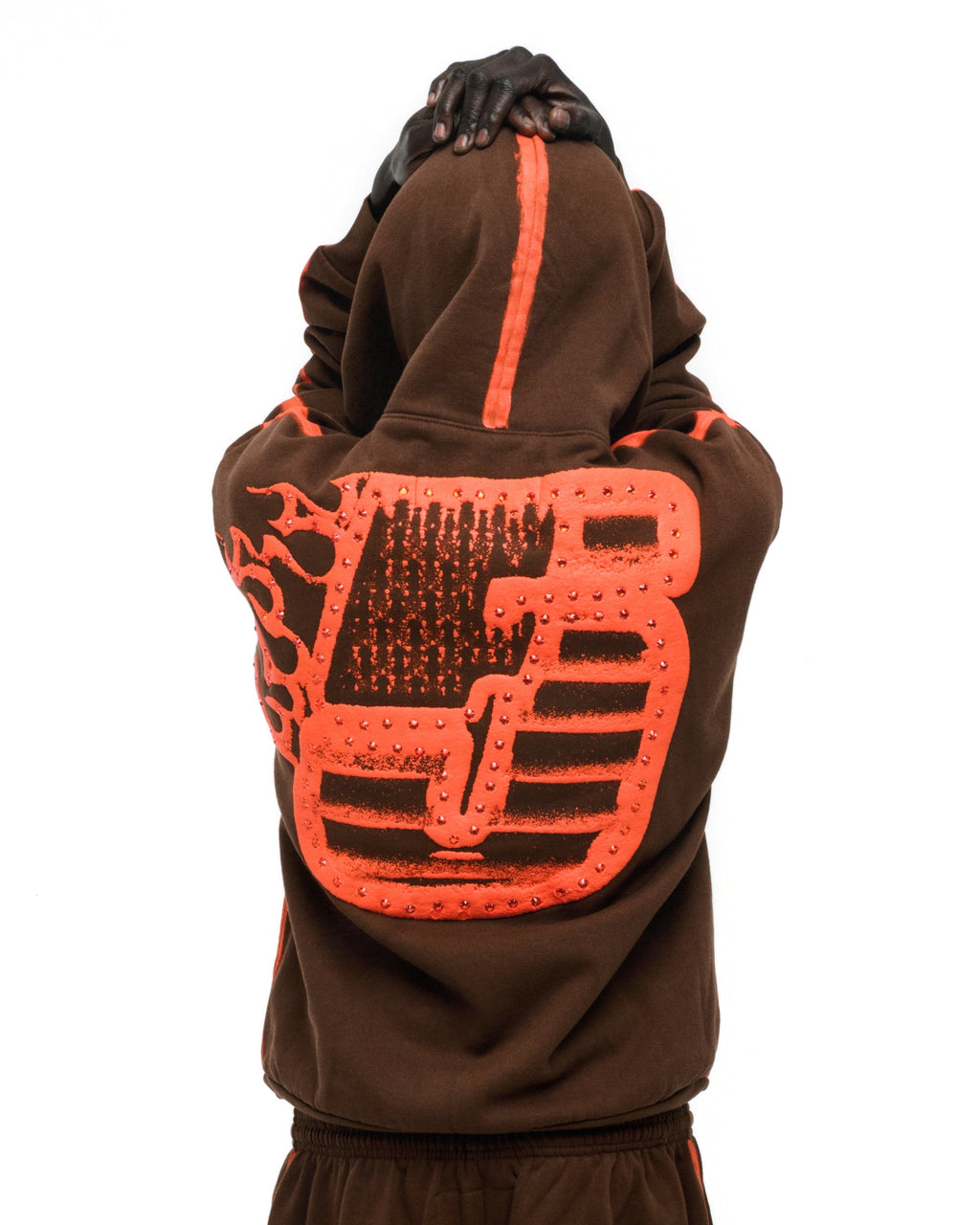 Sp5der Screaming Eagle Hoodie - Brown