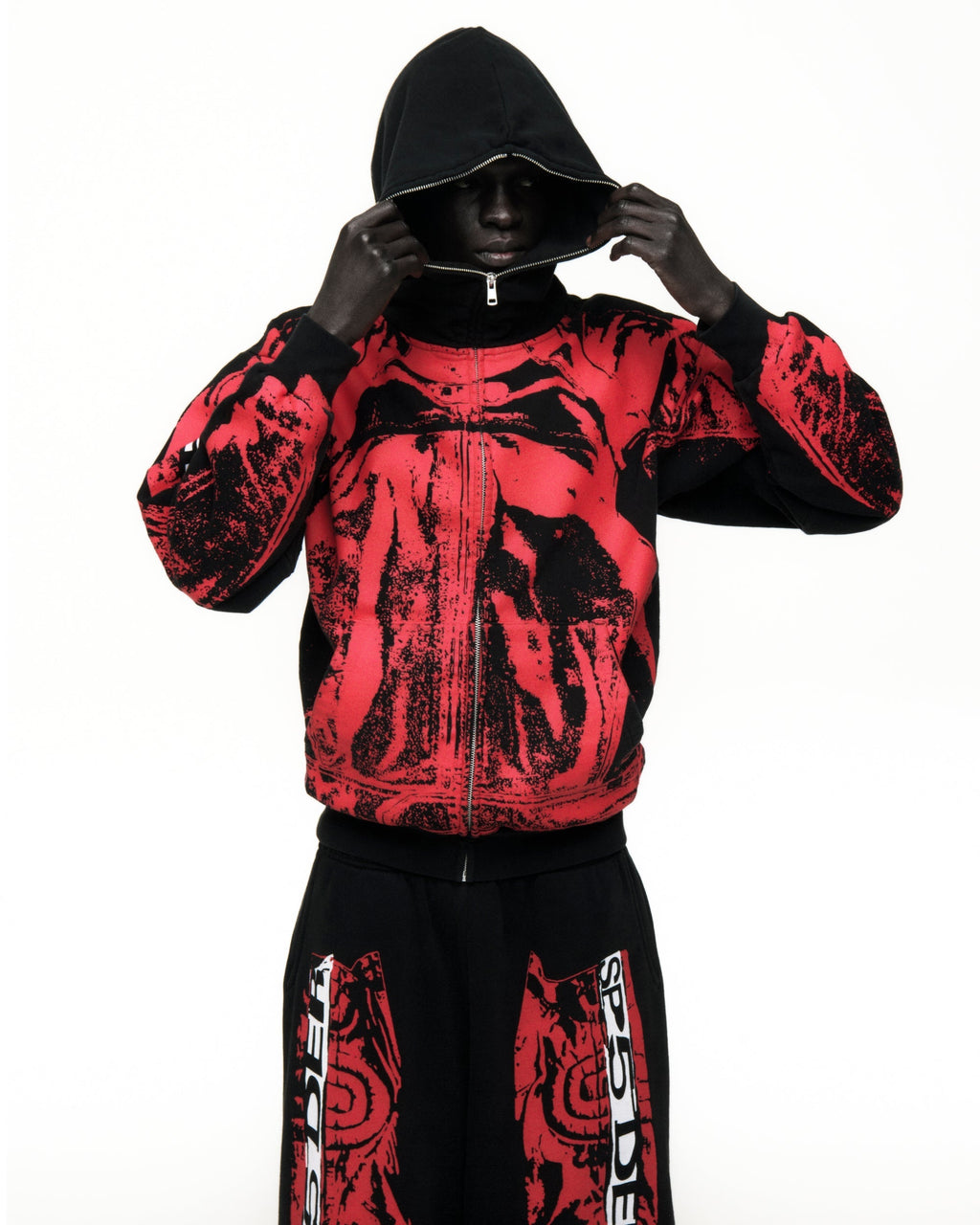 Sp5der Jp5 Moto Hoodie - Black