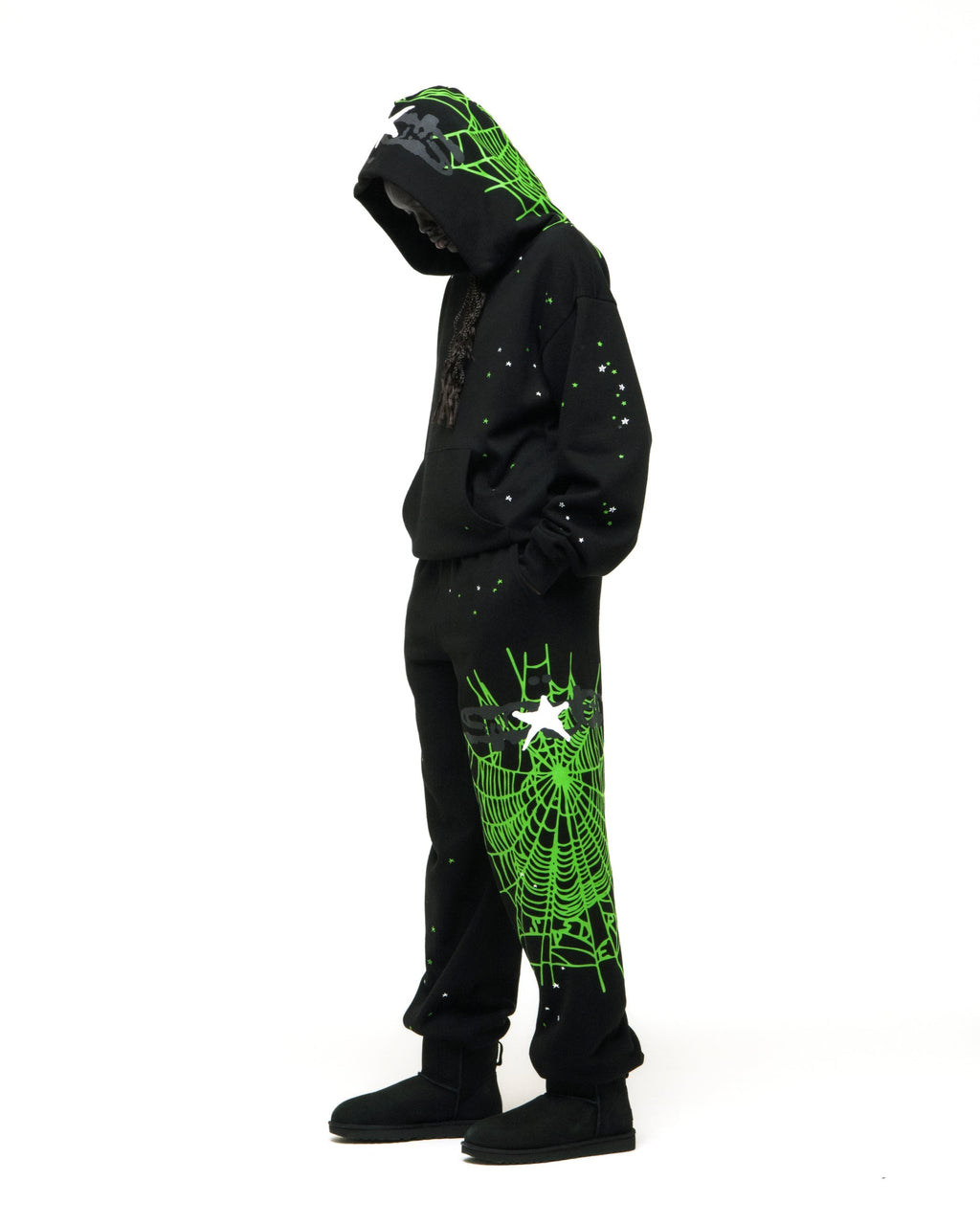 Sp5der Heavy Web Hoodie - Black