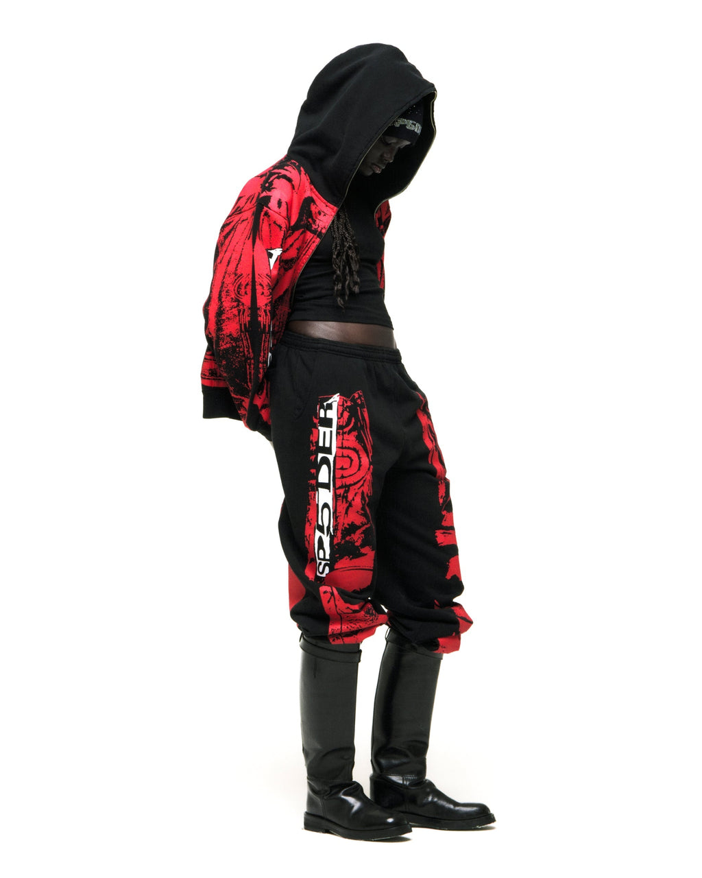 Sp5der Jp5 Moto Hoodie - Black