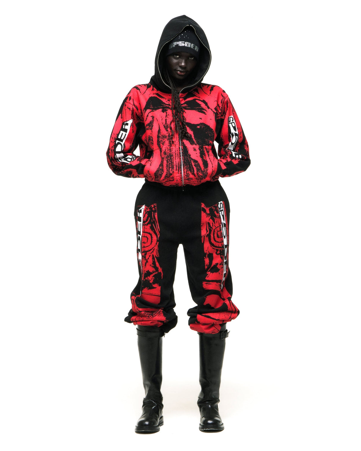 Sp5der Jp5 Moto Hoodie - Black
