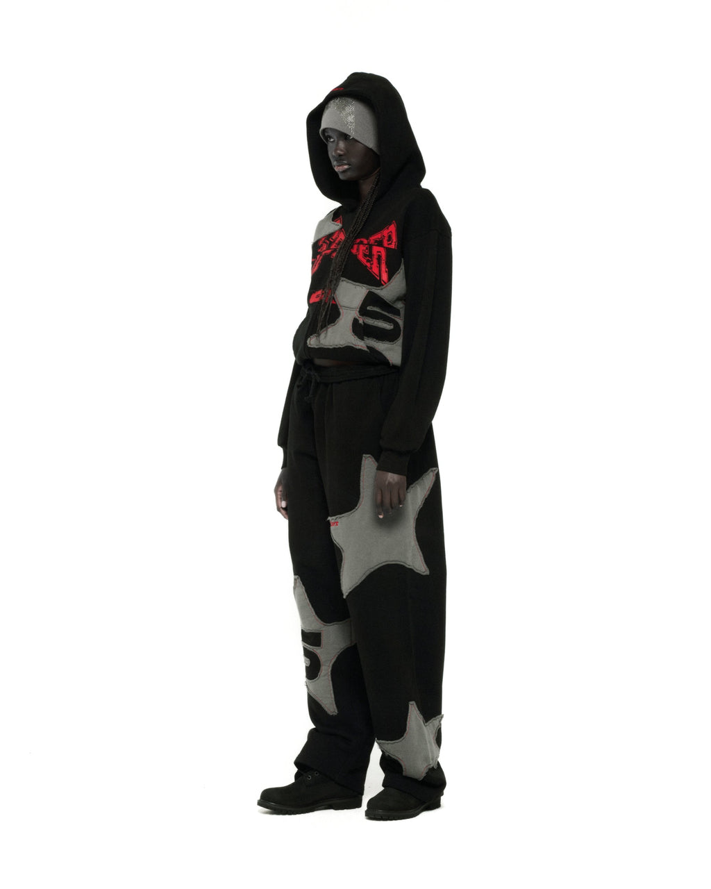 Sp5der Big Star Full Zip Hoodie - Black
