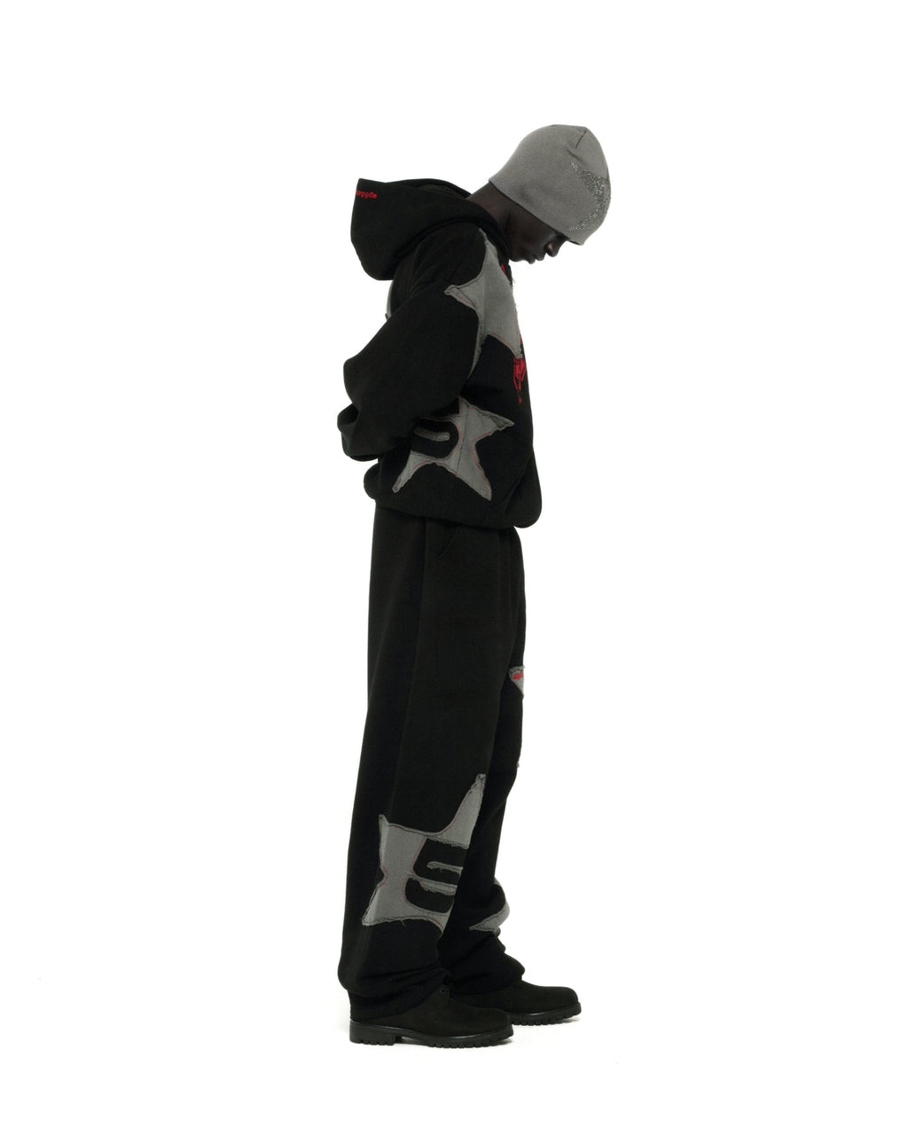 Sp5der Big Star Full Zip Hoodie - Black