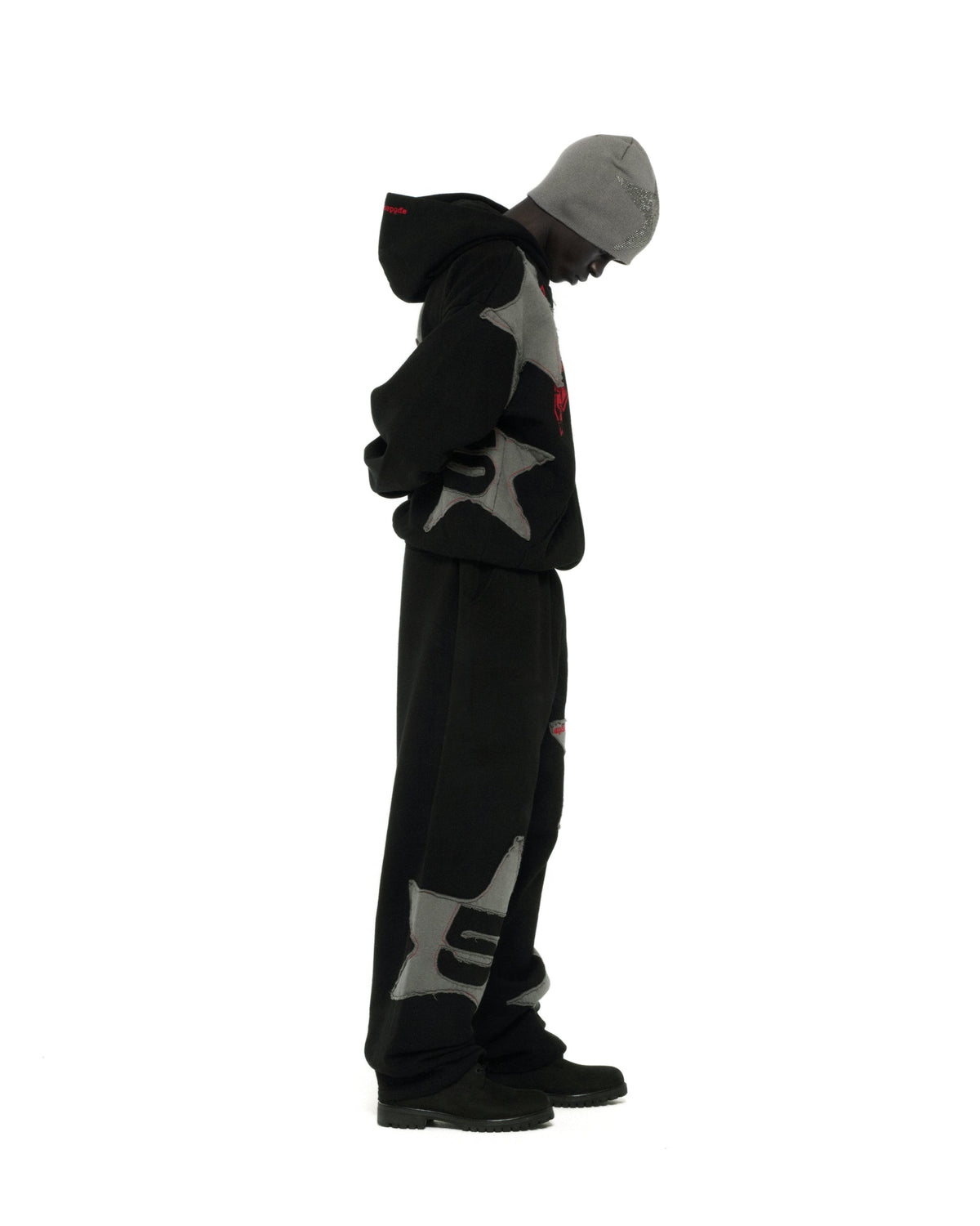 Sp5der Big Star Full Zip Hoodie - Black