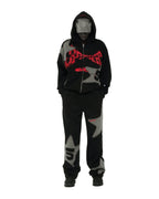 Sp5der Big Star Full Zip Hoodie - Black