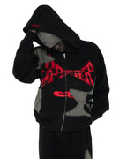 Sp5der Big Star Full Zip Hoodie - Black