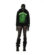 Sp5der Ca$h Og Web V2 Rhinestone Zip Hoodie - Black