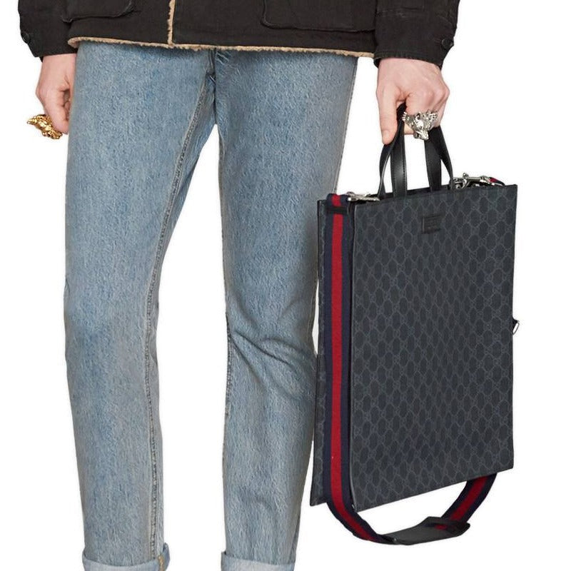 Gucci GG Supreme Canvas Tote Bag – Black