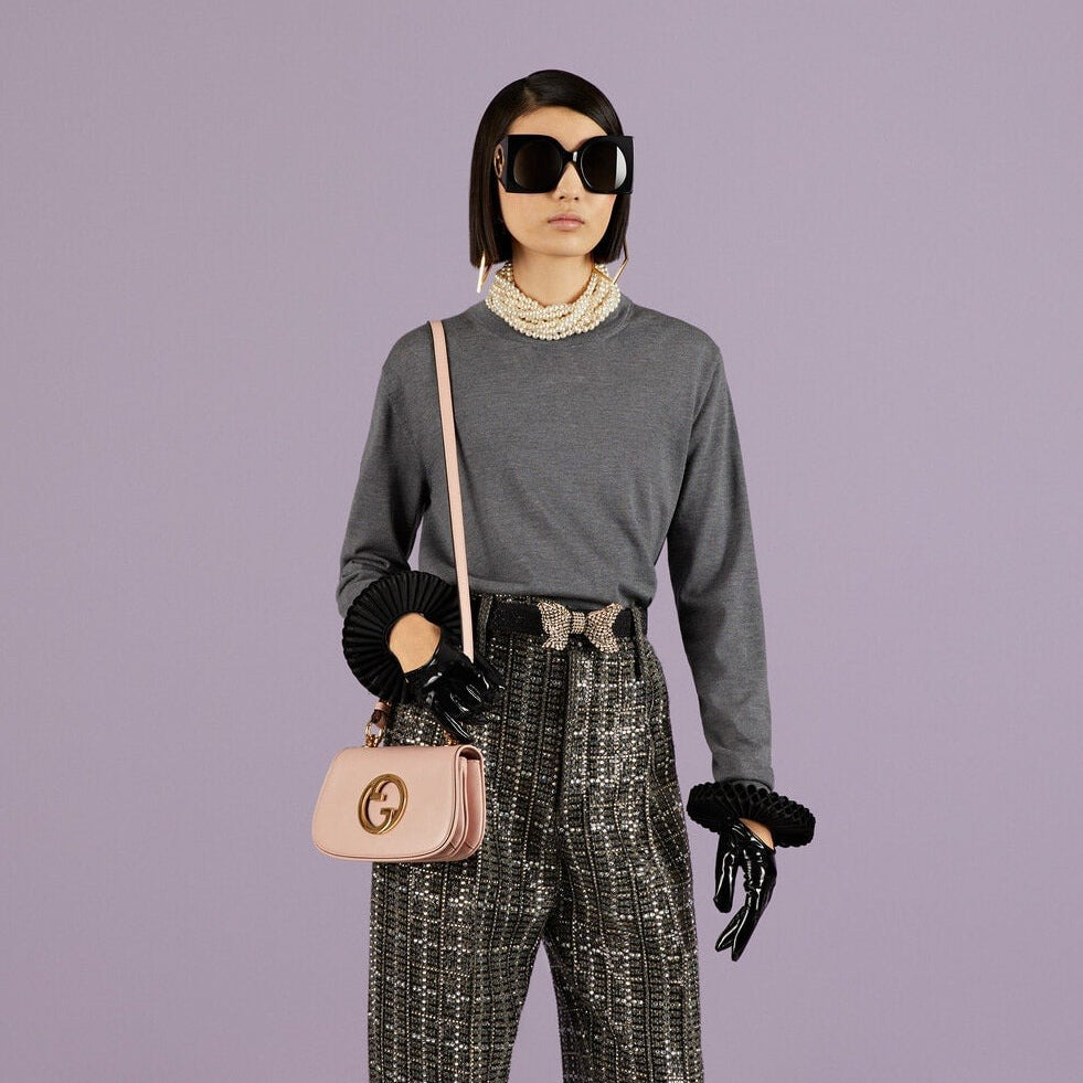 Gucci Blondie Mini Leather Crossbody Shoulder Bag – Pink
