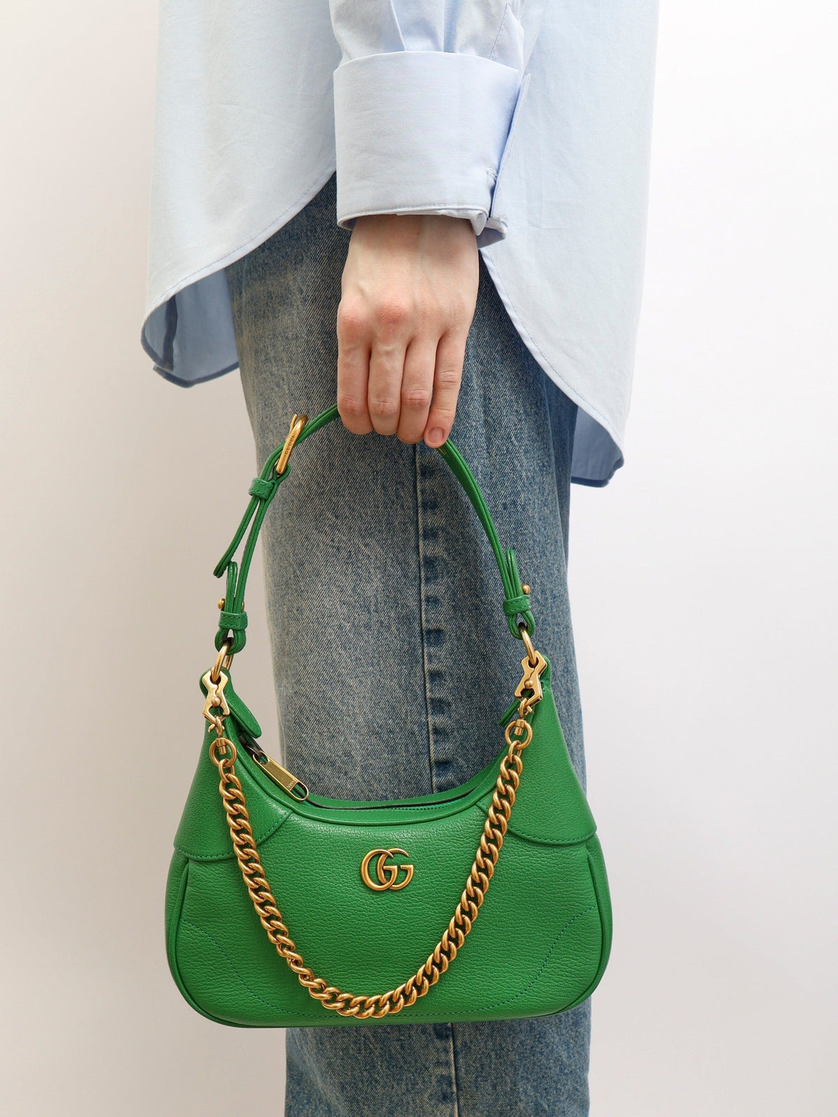 Gucci Aphrodite Small Leather Shoulder Bag – Green