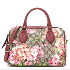 Gucci GG Supreme Blooms Top Handle Boston Bag – Brown