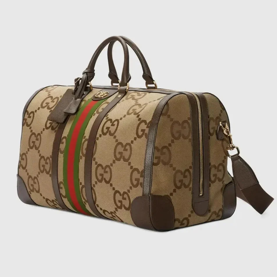 Gucci Jumbo GG Canvas Duffle Bag – Brown