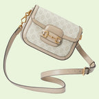 Gucci Horsebit 1955 Mini GG Crossbody Shoulder Bag – Beige