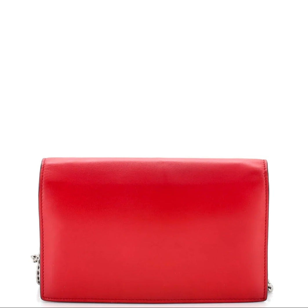 Gucci XL Leather Wallet on Chain Shoulder Bag – Red