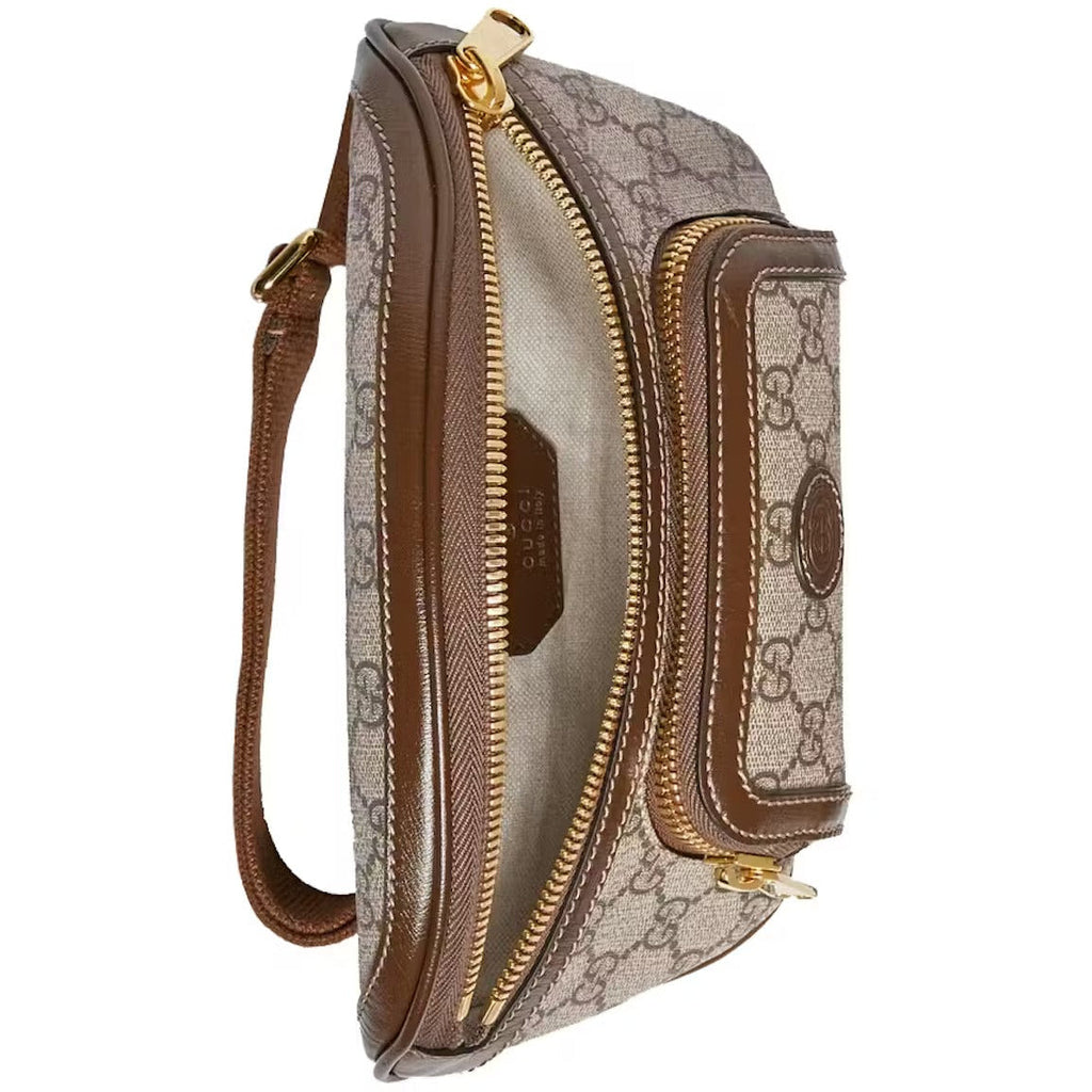 Gucci Interlocking GG Supreme Canvas Belt Bag – Beige & Brown