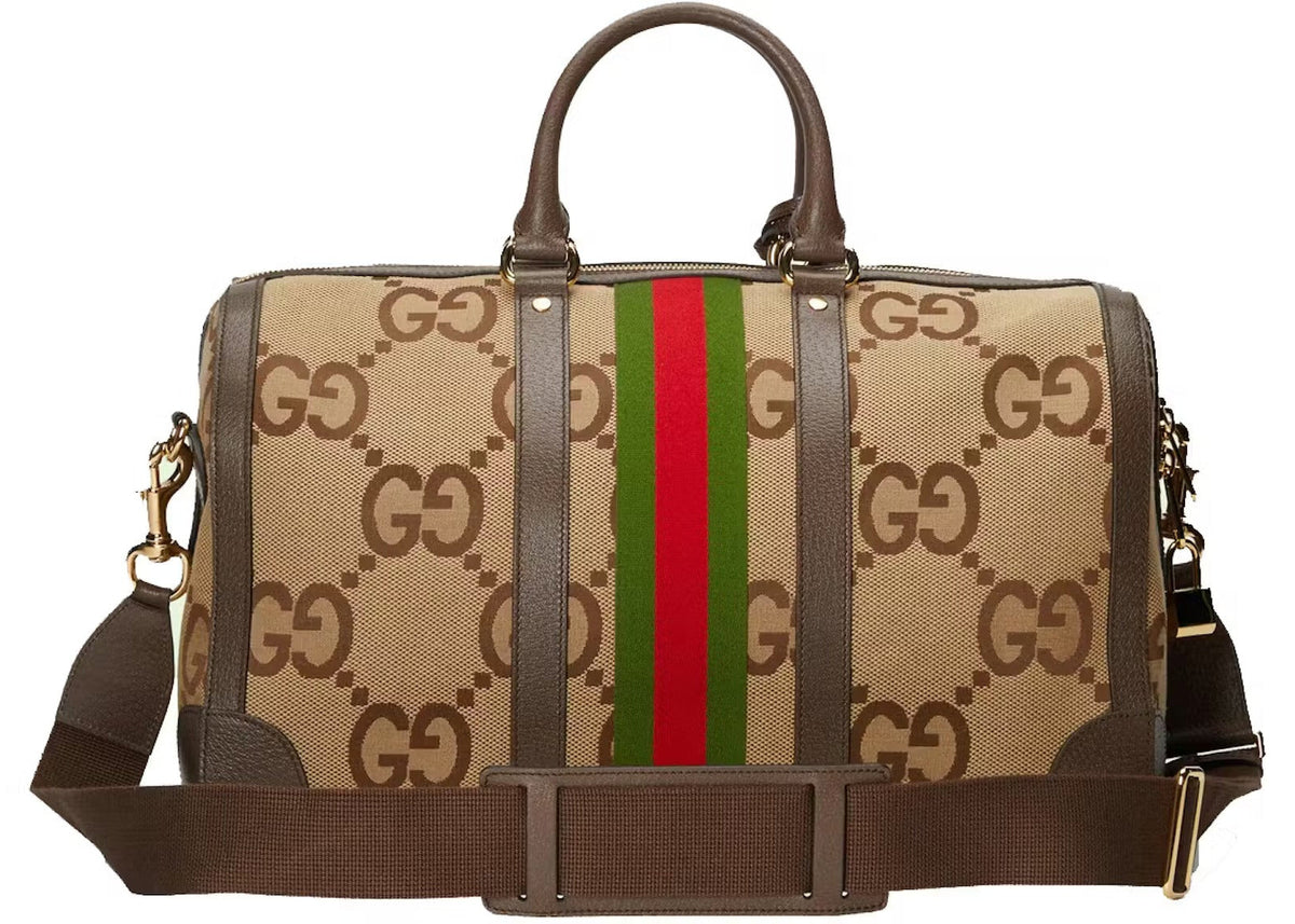 Gucci Jumbo GG Canvas Duffle Bag – Brown