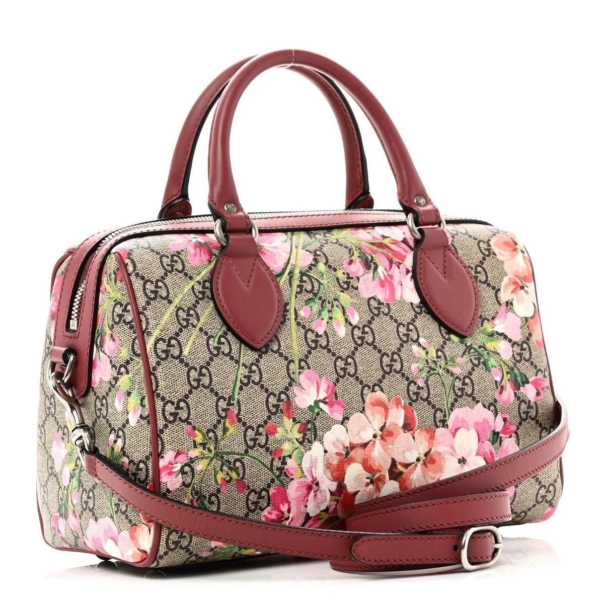 Gucci GG Supreme Blooms Top Handle Boston Bag – Brown