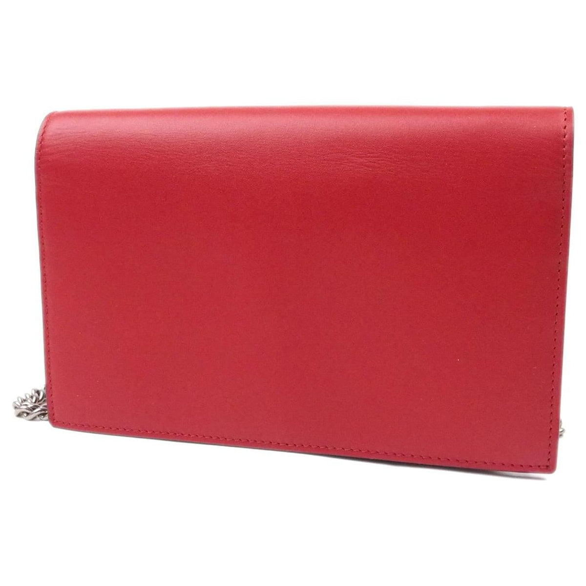 Gucci XL Leather Wallet on Chain Shoulder Bag – Red