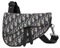 Dior Mini Oblique Jacquard Saddle Bag - Beige Black